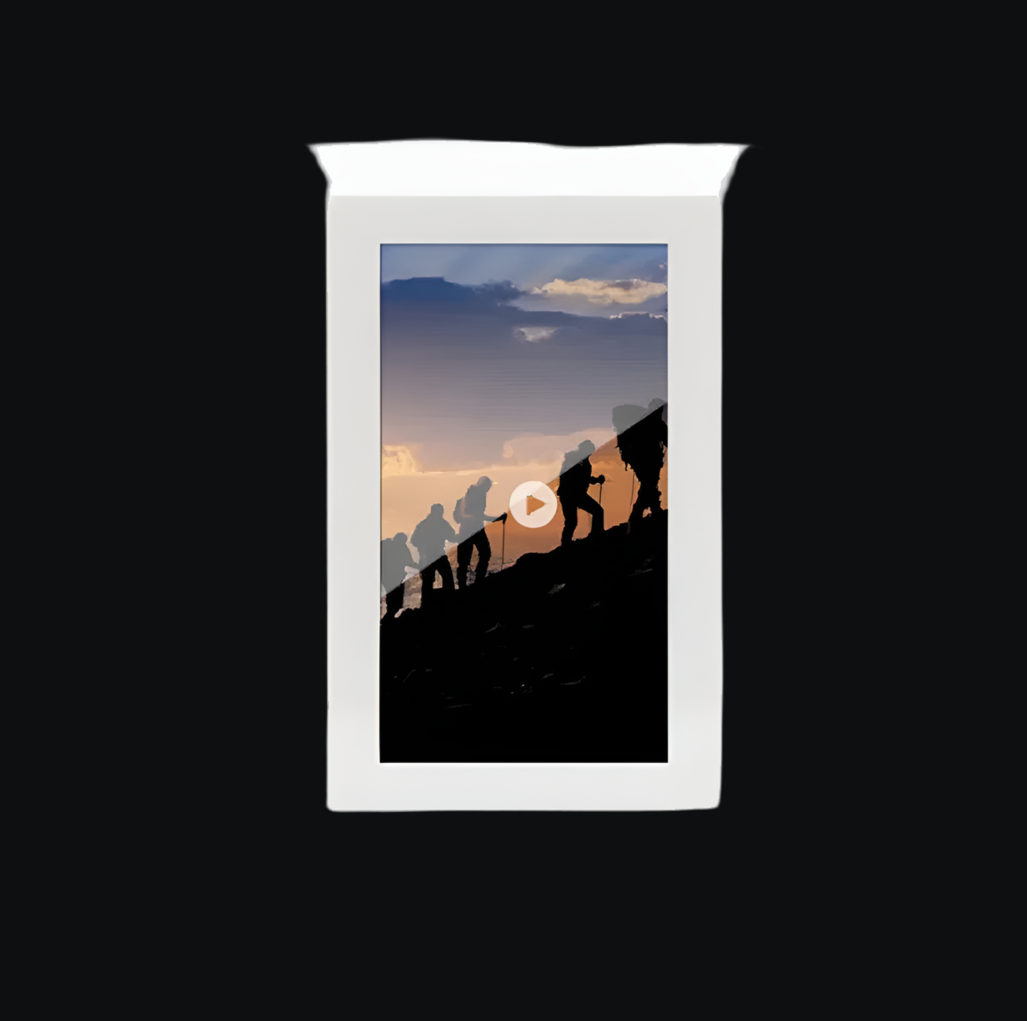 Acrylic Digital Photo Frame with Video Playback & 1GB Storage – Battery & USB-C Compatible