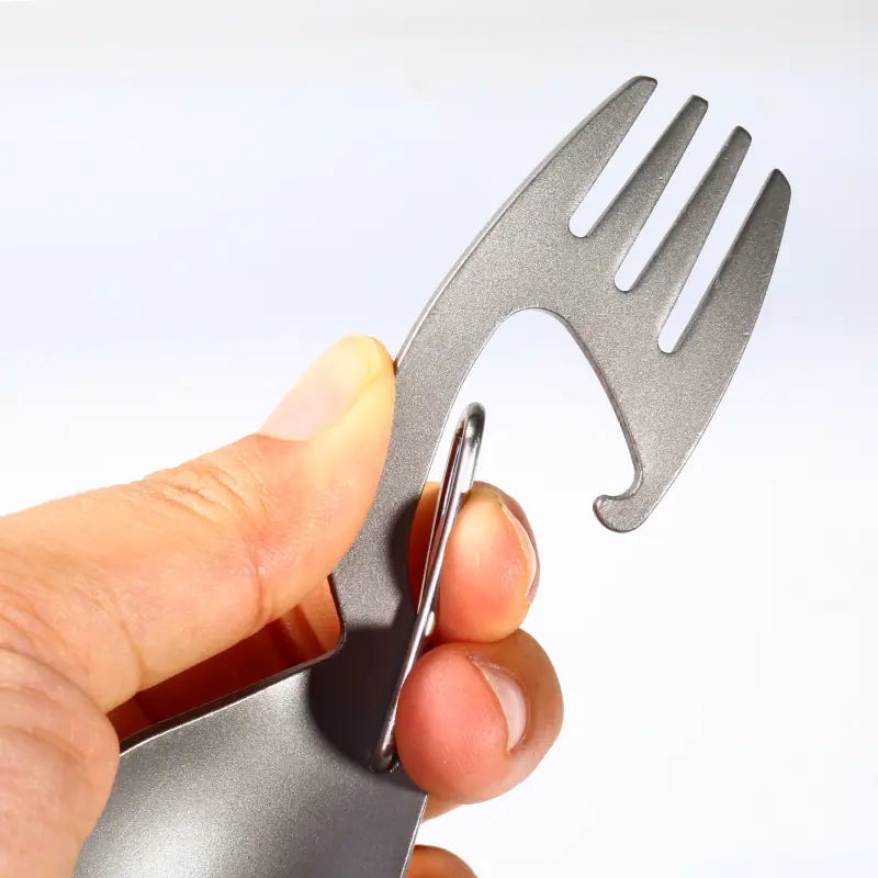 Titanium Multifunctional Fork and Spoon with Opener