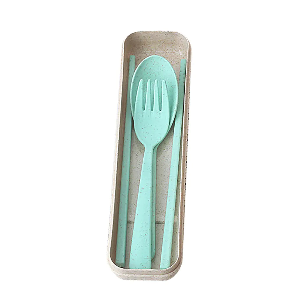 Wheat Straw Tableware Set: Spoon, Fork, Chopsticks