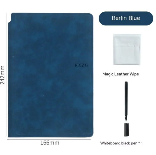 🧠 Cuaderno de Cuero Borrable | Incluye Plumones y Esponja | Reutilizable y Ecológico