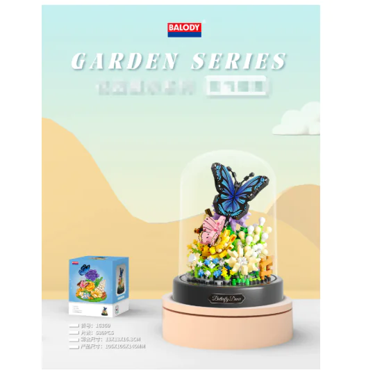 Bee Butterfly Flower Bonsai Block (Single)