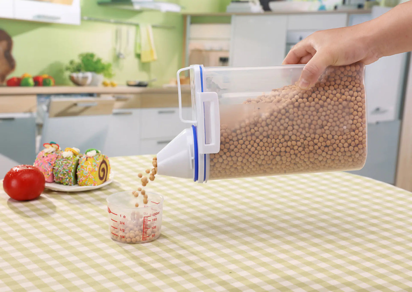 Grain Storage Container with Cup