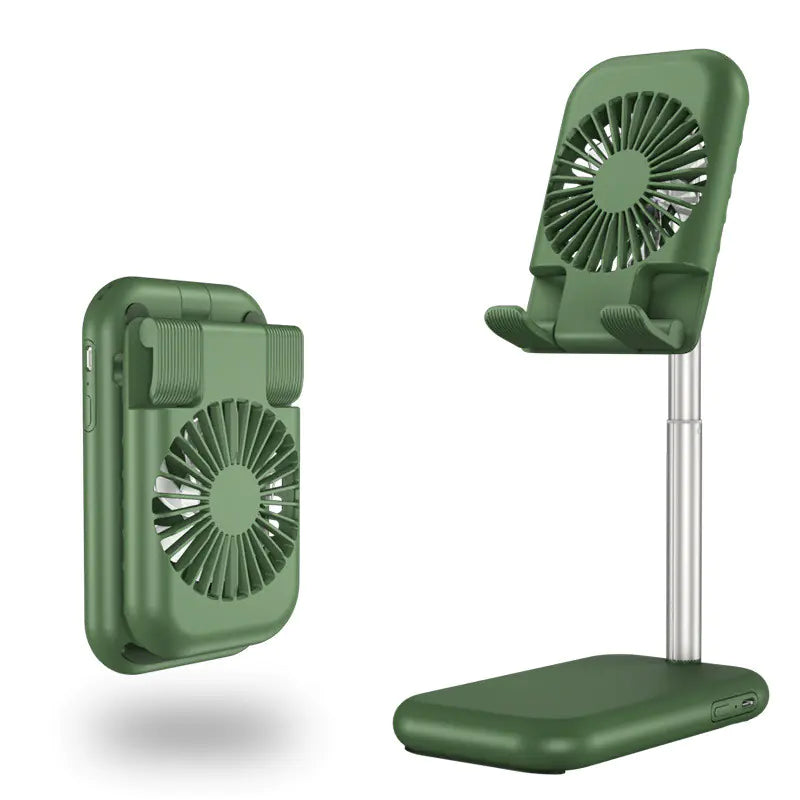 Mini Ventilador USB 2 en 1 con Soporte para Celular | Portátil, Ajustable y Súper Práctico