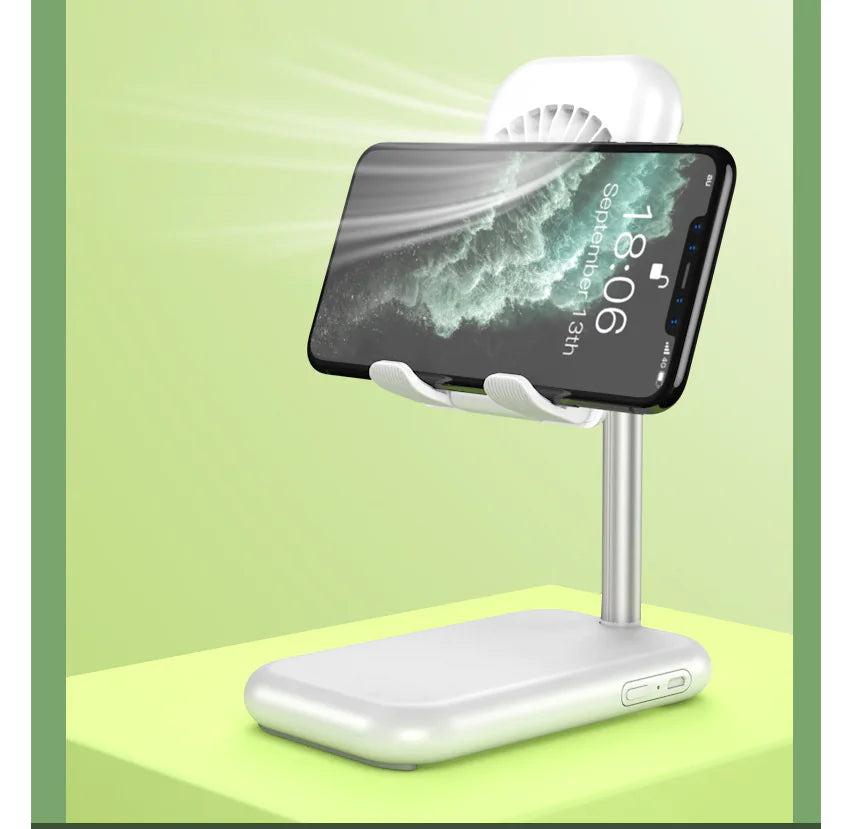 Mini Ventilador USB 2 en 1 con Soporte para Celular | Portátil, Ajustable y Súper Práctico