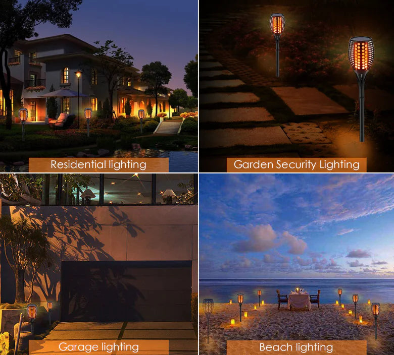 Solar LED Outdoor Flame Torch Landscape Light