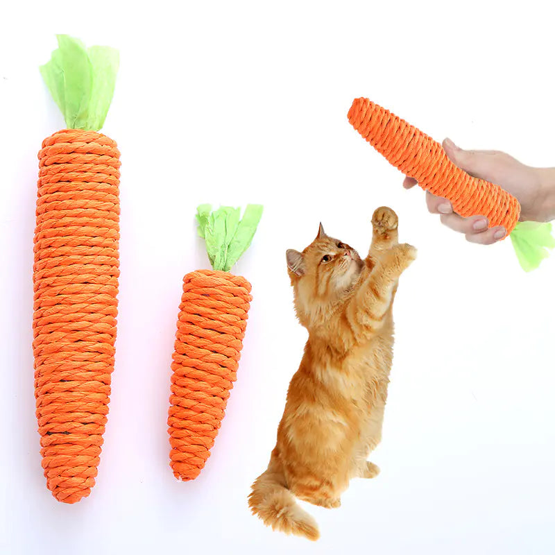 Carrot Cat Toy with Bell