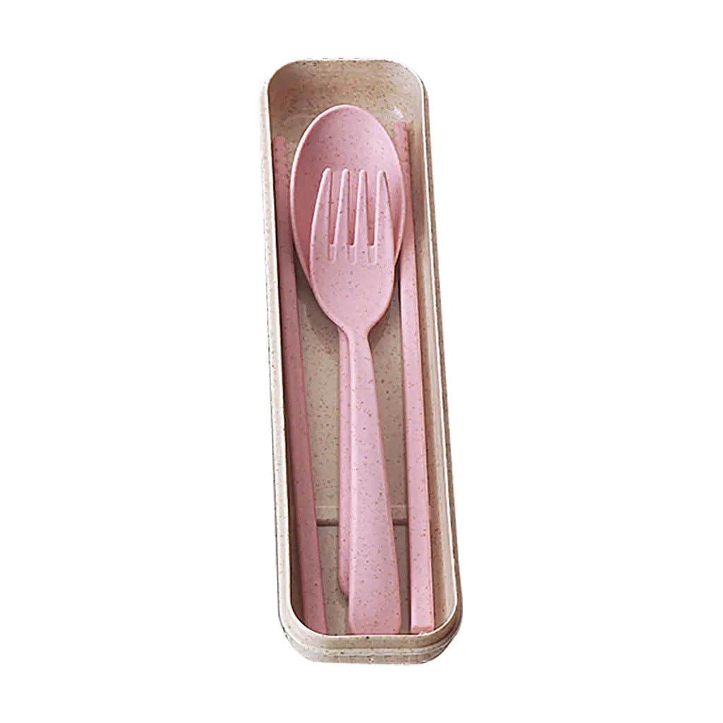 Wheat Straw Tableware Set: Spoon, Fork, Chopsticks