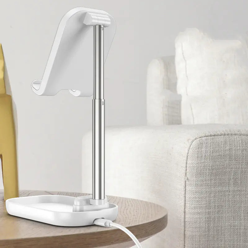Soporte Ajustable Metálico con Carga Inalámbrica – Base Universal para Celular