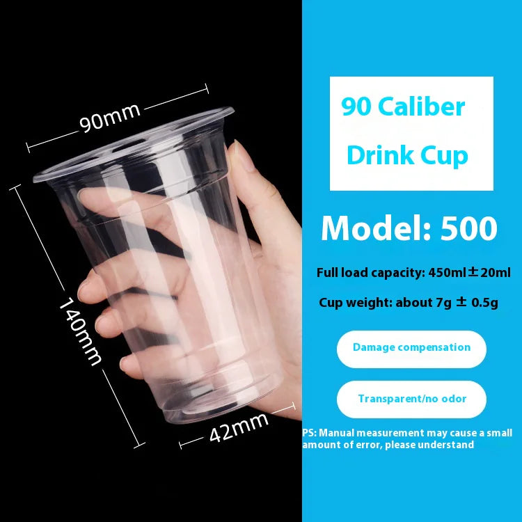 Disposable Thickened Plastic Milk Tea Cup (90mm)