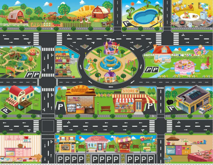 Play Mat with Vehicles & Traffic Signs