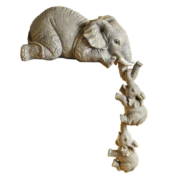 Set of 3 Elephant Figurines