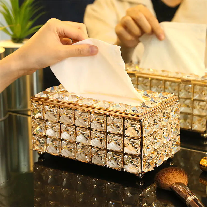 Minimalist Crystal Tissue Box for Home Decor