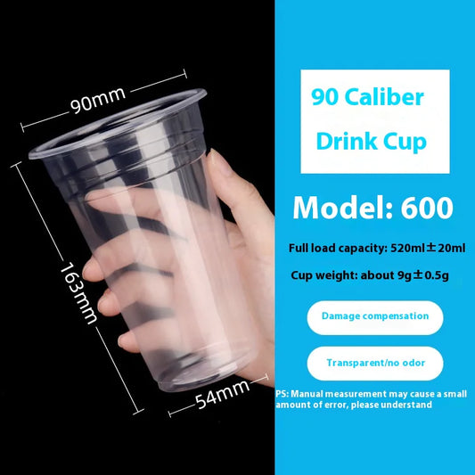 Disposable Thickened Plastic Milk Tea Cup (90mm)