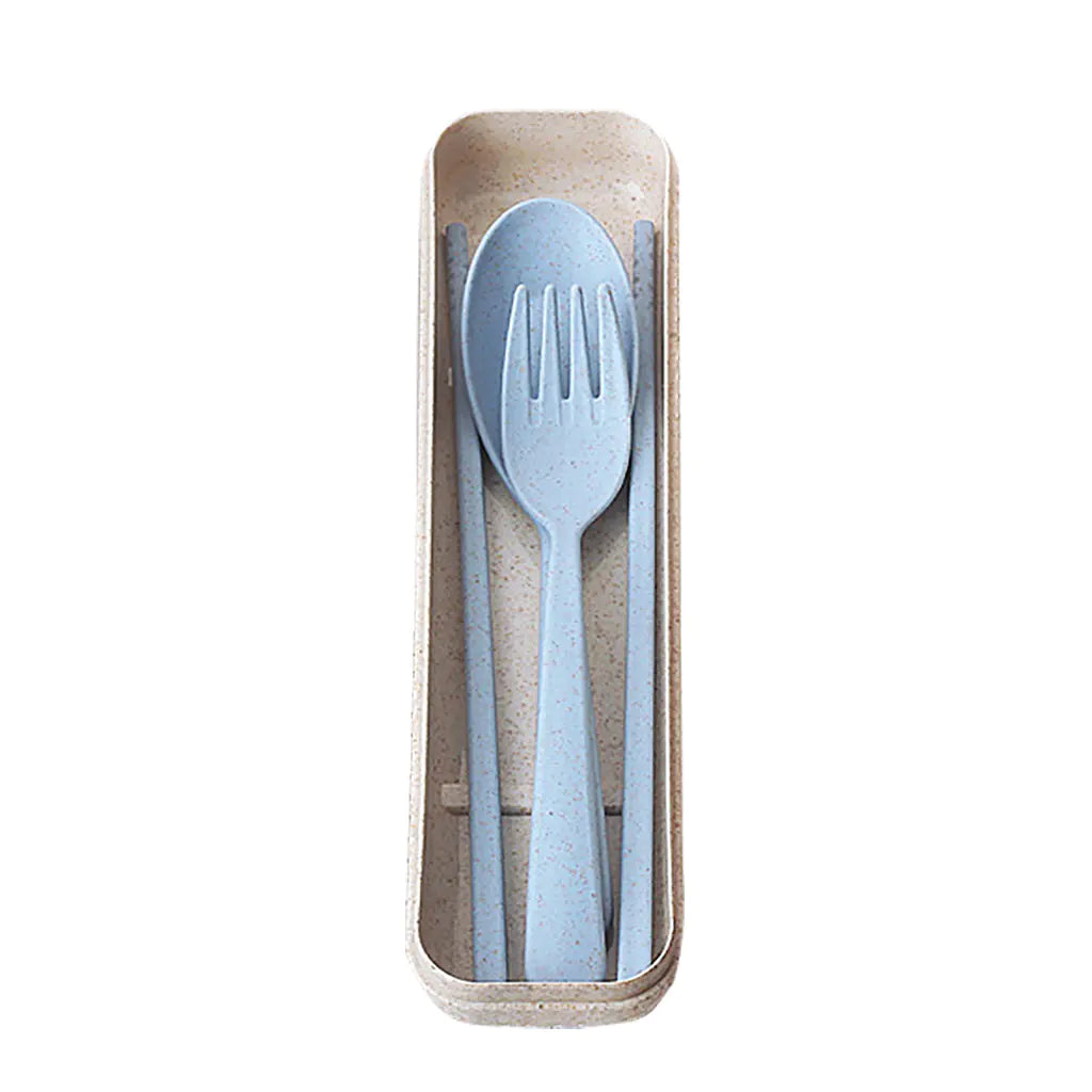 Wheat Straw Tableware Set: Spoon, Fork, Chopsticks