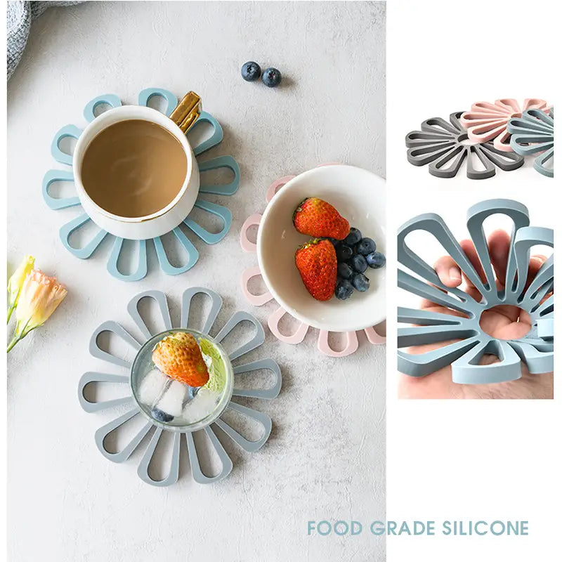 Silicone Trivet Mat - Heat Resistant Non-Slip Holder