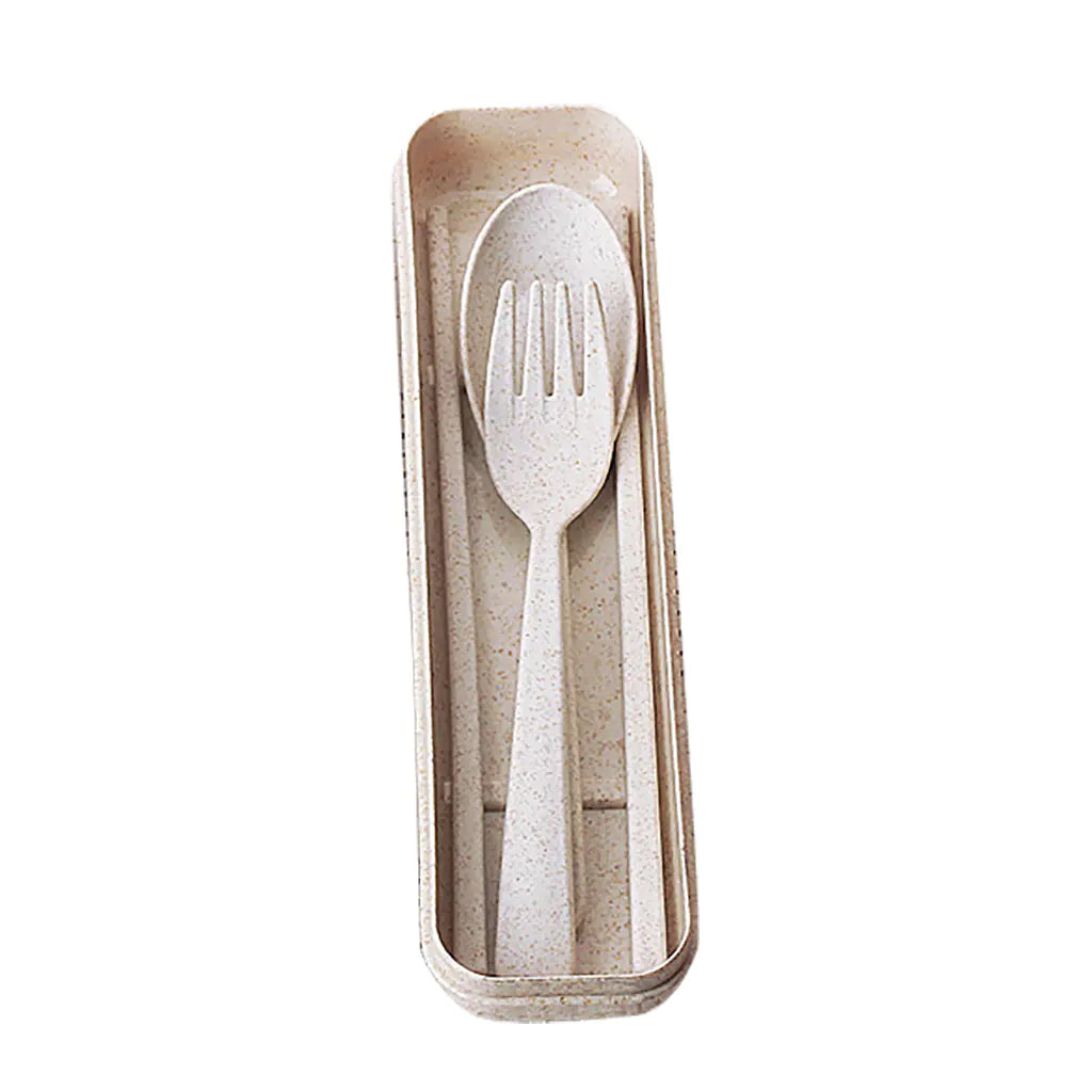 Wheat Straw Tableware Set: Spoon, Fork, Chopsticks