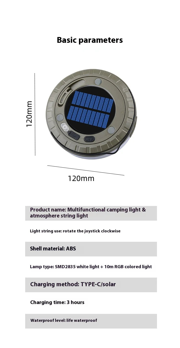 Outdoor Solar Camping Tent Light