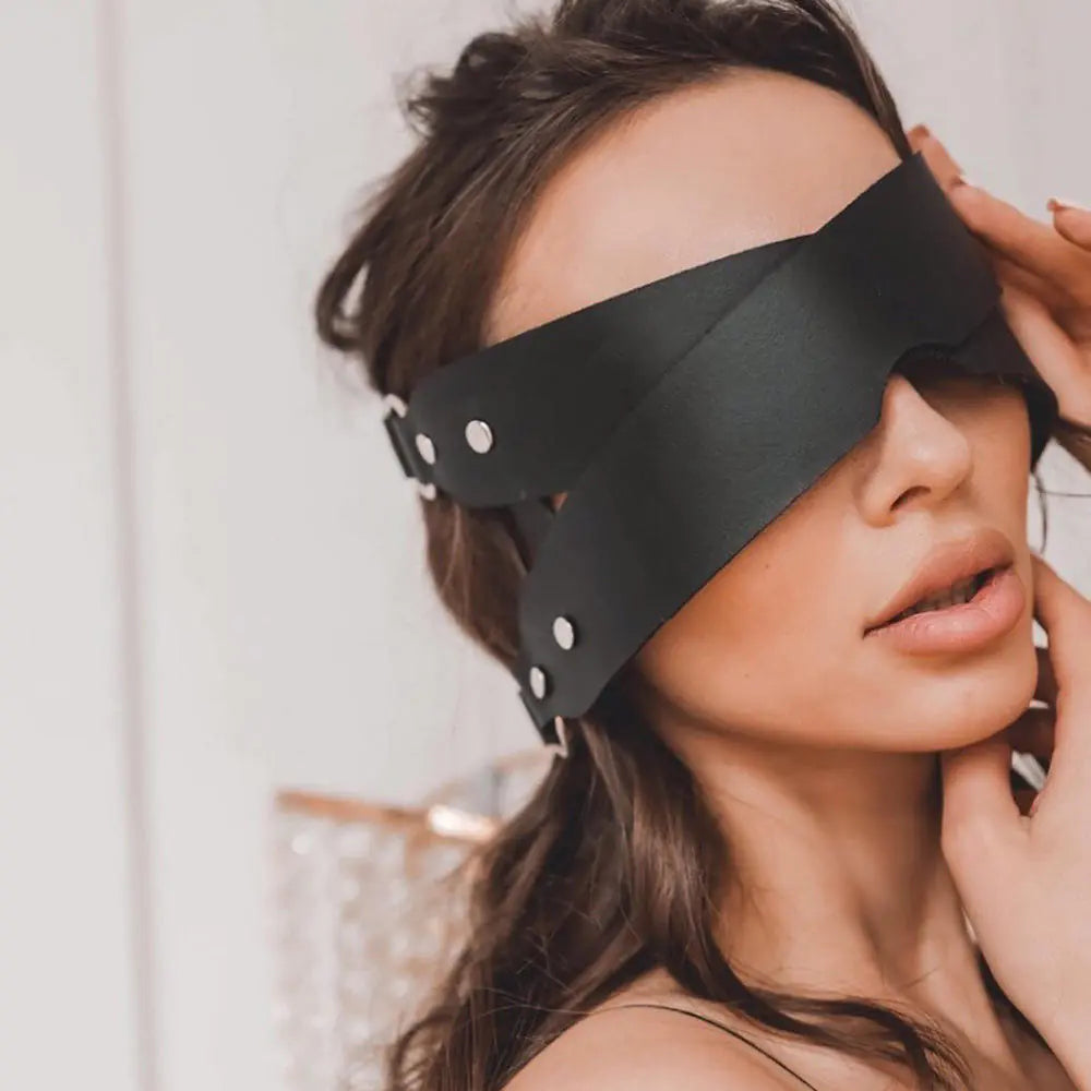 Gothic Leather Eye Mask for Events