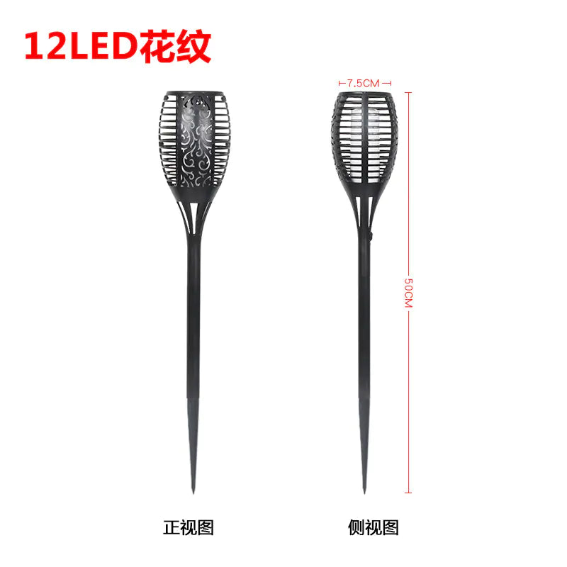 New Solar LED Flame Torch Light for Outdoor Decoration