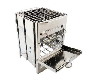 Portable Mini Square Fire Pit BBQ Grill (Stainless Steel)