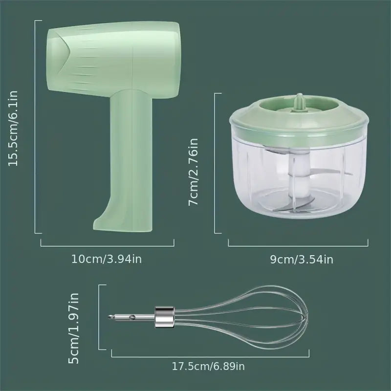 2-in-1 Electric Egg Beater and Food Processor Machine